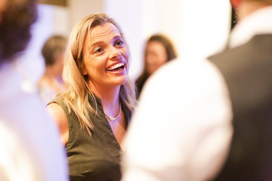 Delegate laughing during networking